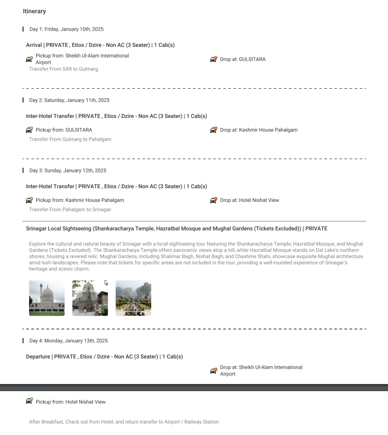 Kashmir Package – 3 Nights / 4 Days Kashmir Package Holiday Package - RideNow Holidays