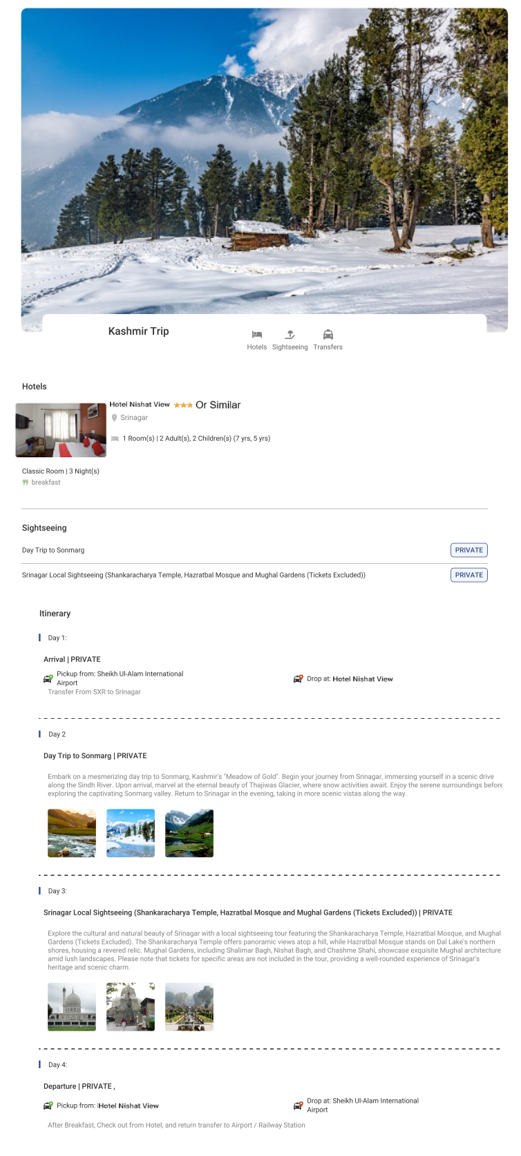 Kashmir – 3 Nights / 4 Days Kashmir Holiday Package - RideNow Holidays