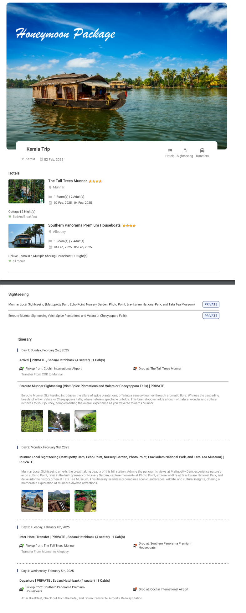 Kerala Honeymoon Package – 3 Nights / 4 Days Kerala Honeymoon Package Holiday Package - RideNow Holidays