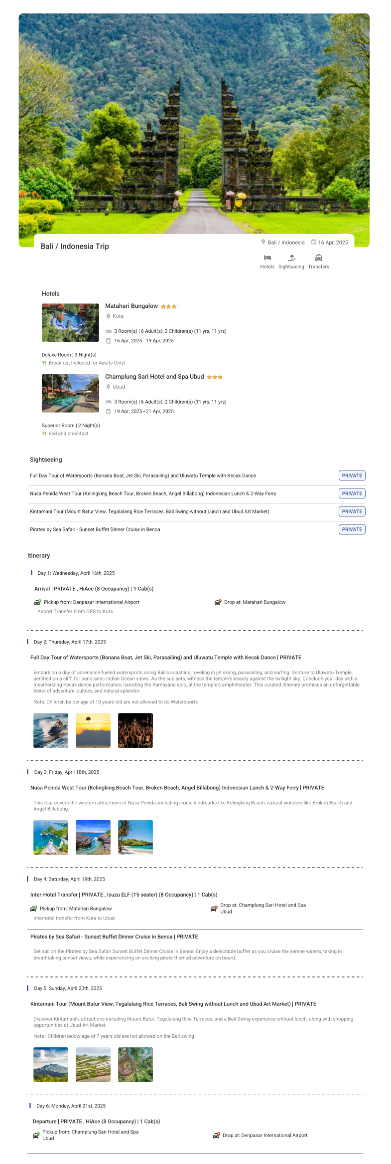 Bali – 5 Nights / 6 Days Bali Holiday Package - RideNow Holidays