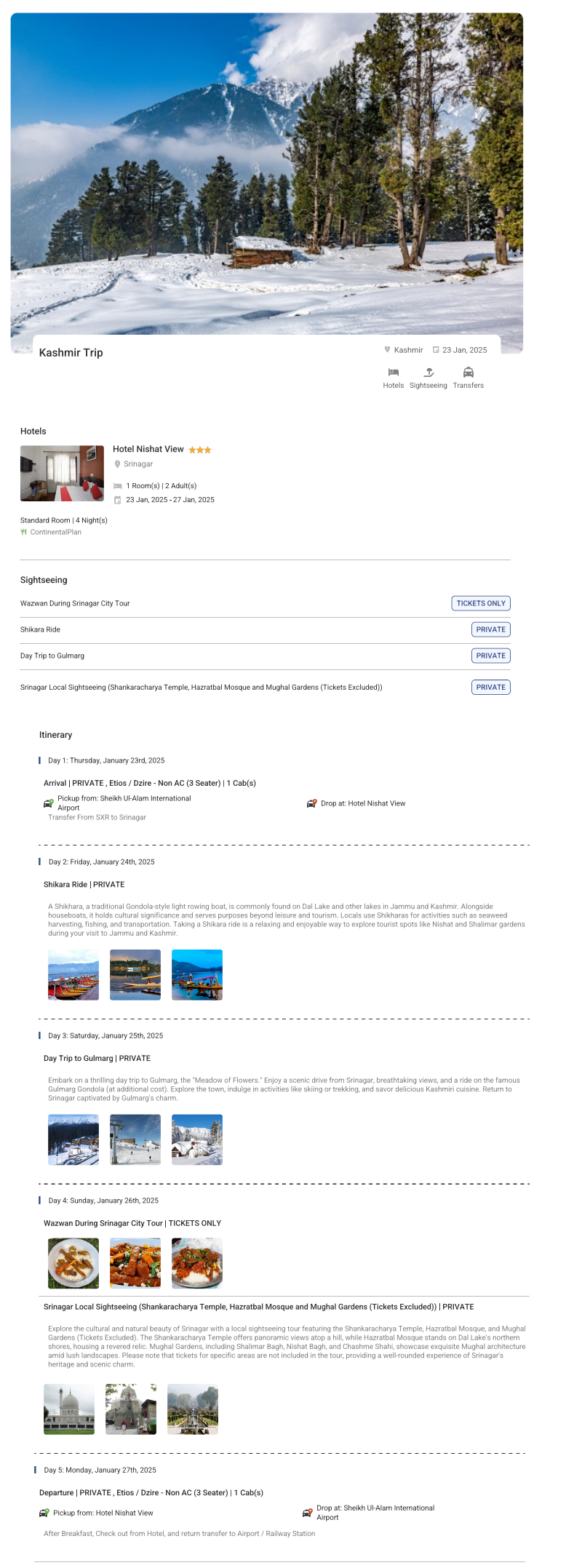 Kashmir – 4 Nights / 5 Days Kashmir Holiday Package - RideNow Holidays