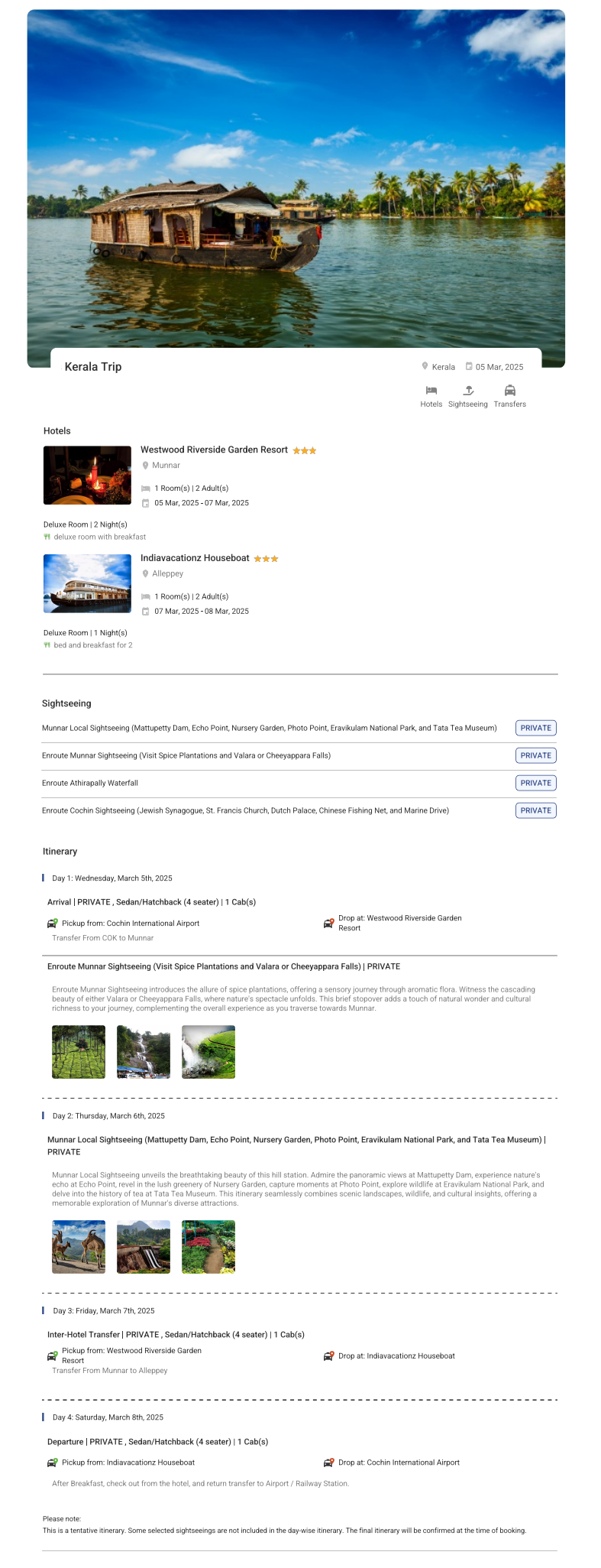 Keral – 3 Nights / 4 Days Keral Holiday Package - RideNow Holidays