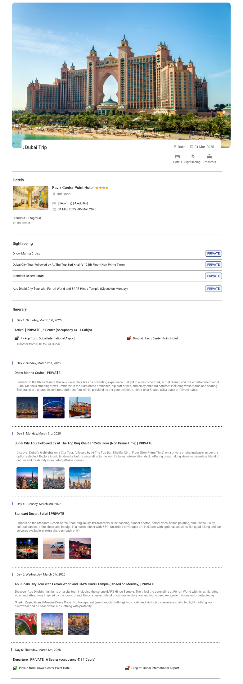 Dubai – 5 Nights / 6 Days Dubai Holiday Package - RideNow Holidays