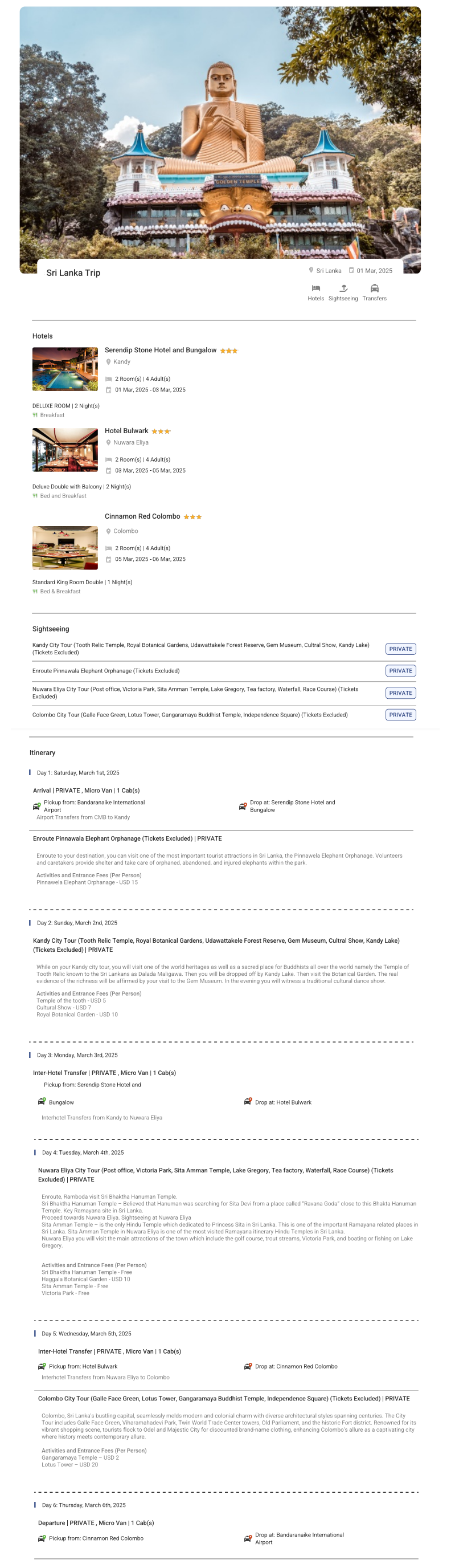 Sri Lanka – 5 Nights / 6 Days Sri Lanka Holiday Package - RideNow Holidays
