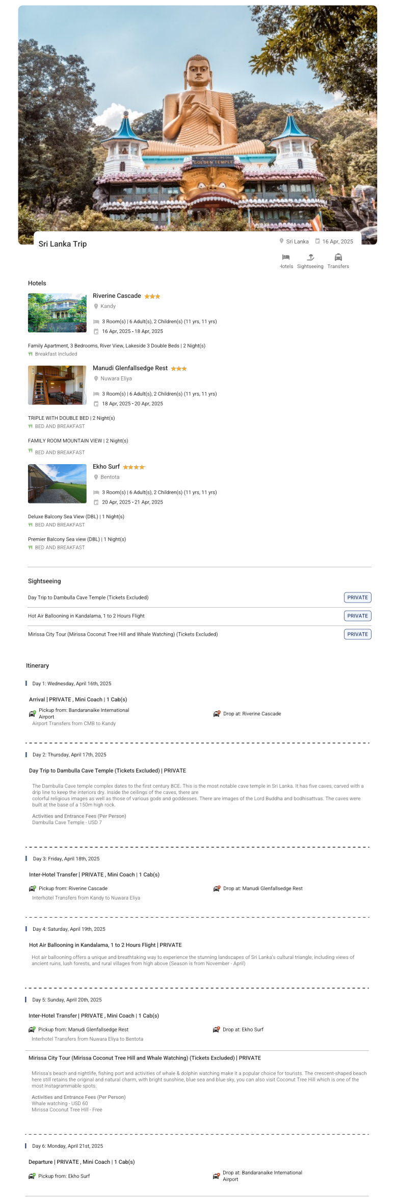 Sri Lanka – 5 Nights / 6 Days Sri Lanka Holiday Package - RideNow Holidays