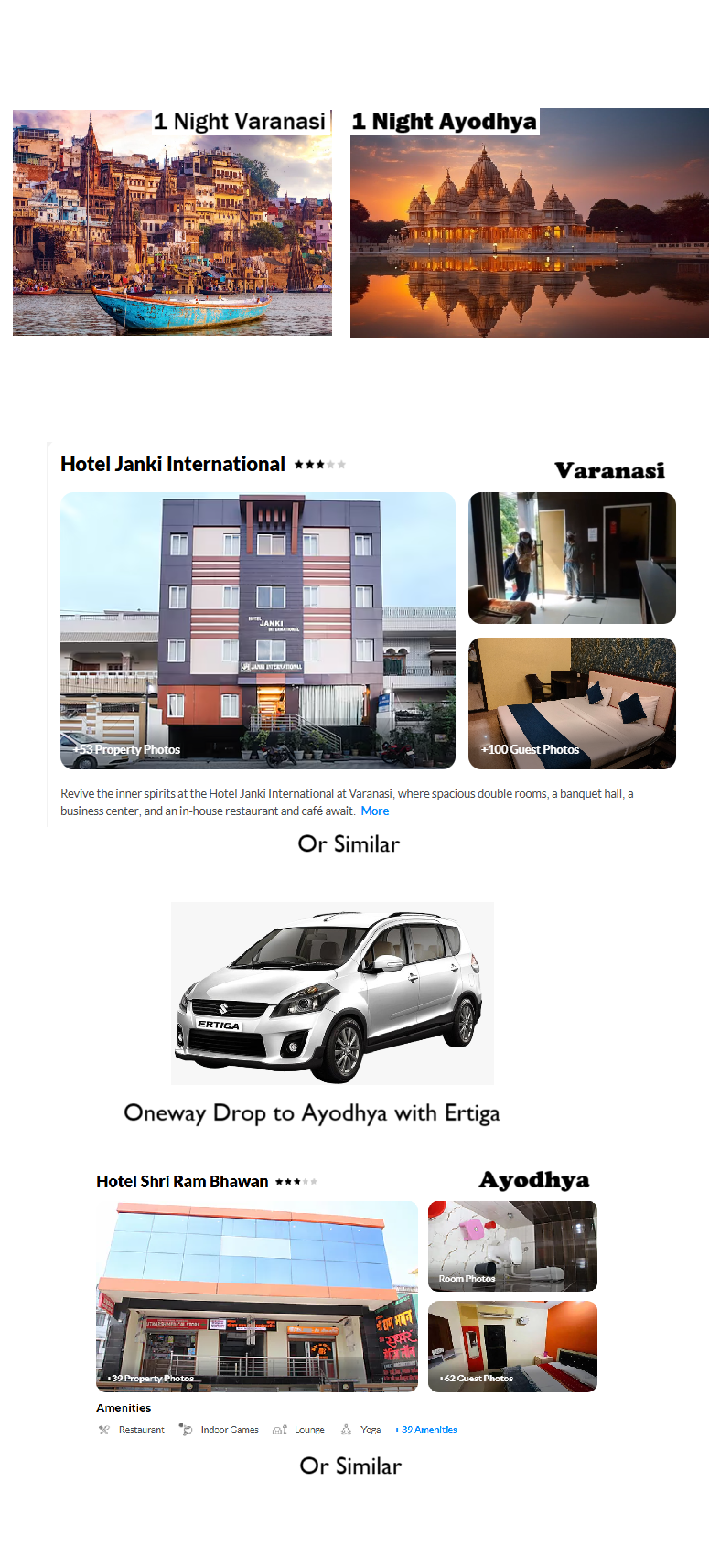 Varanasi 1 N & Ayodhya 1 N Varanasi 1 N & Ayodhya 1 N Holiday Package - RideNow Holidays
