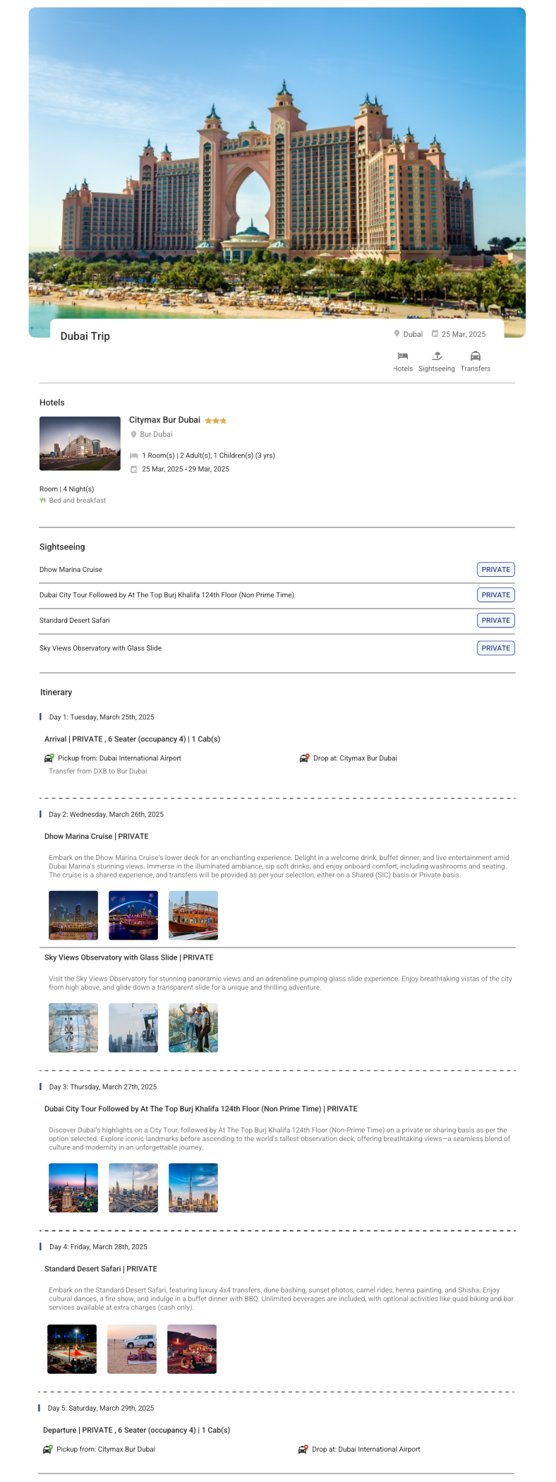Dubai – 4 Nights / 5 Days Dubai Holiday Package - RideNow Holidays