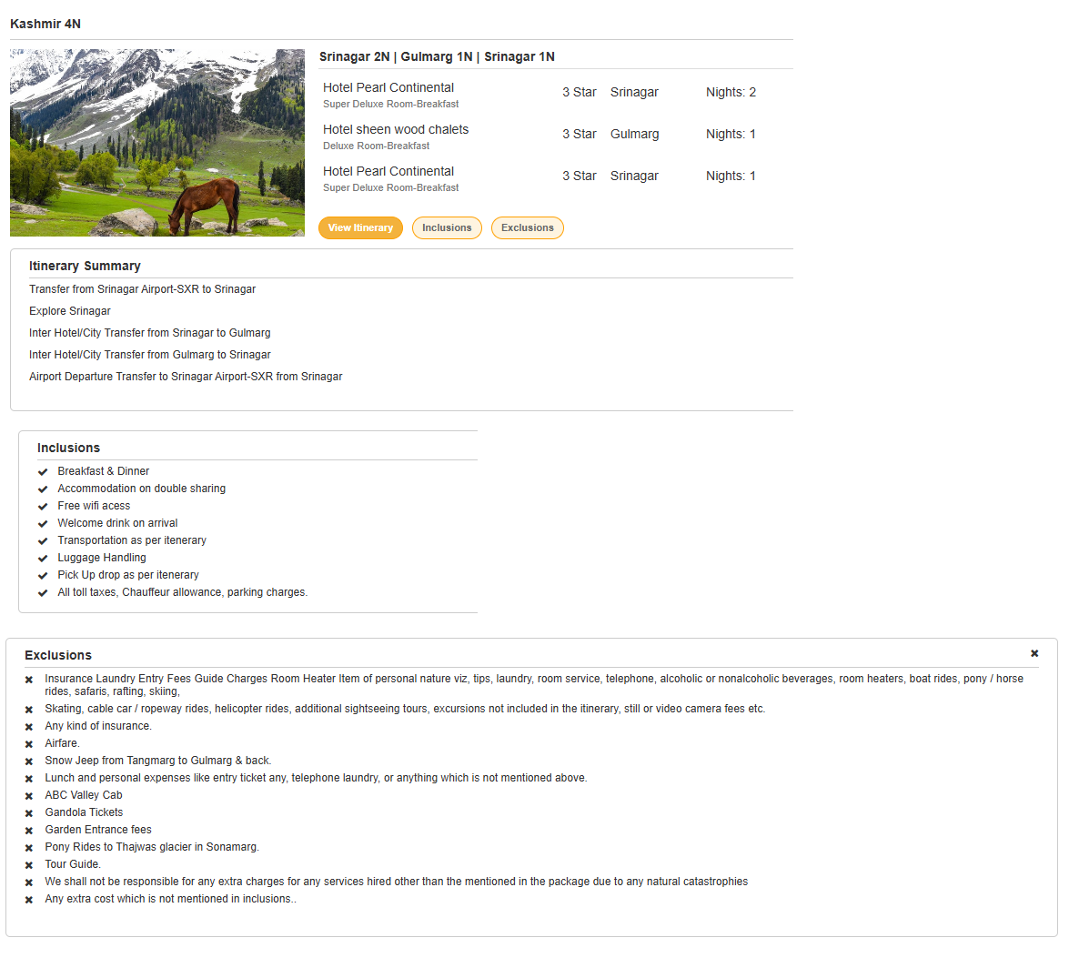 Kashmir – 4 Nights / 5 Days Kashmir Holiday Package - RideNow Holidays