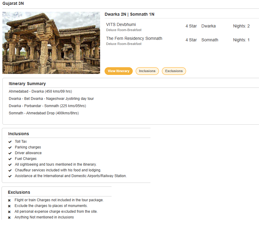 Gujrat – 3 Nights / 4 Days Gujrat Holiday Package - RideNow Holidays