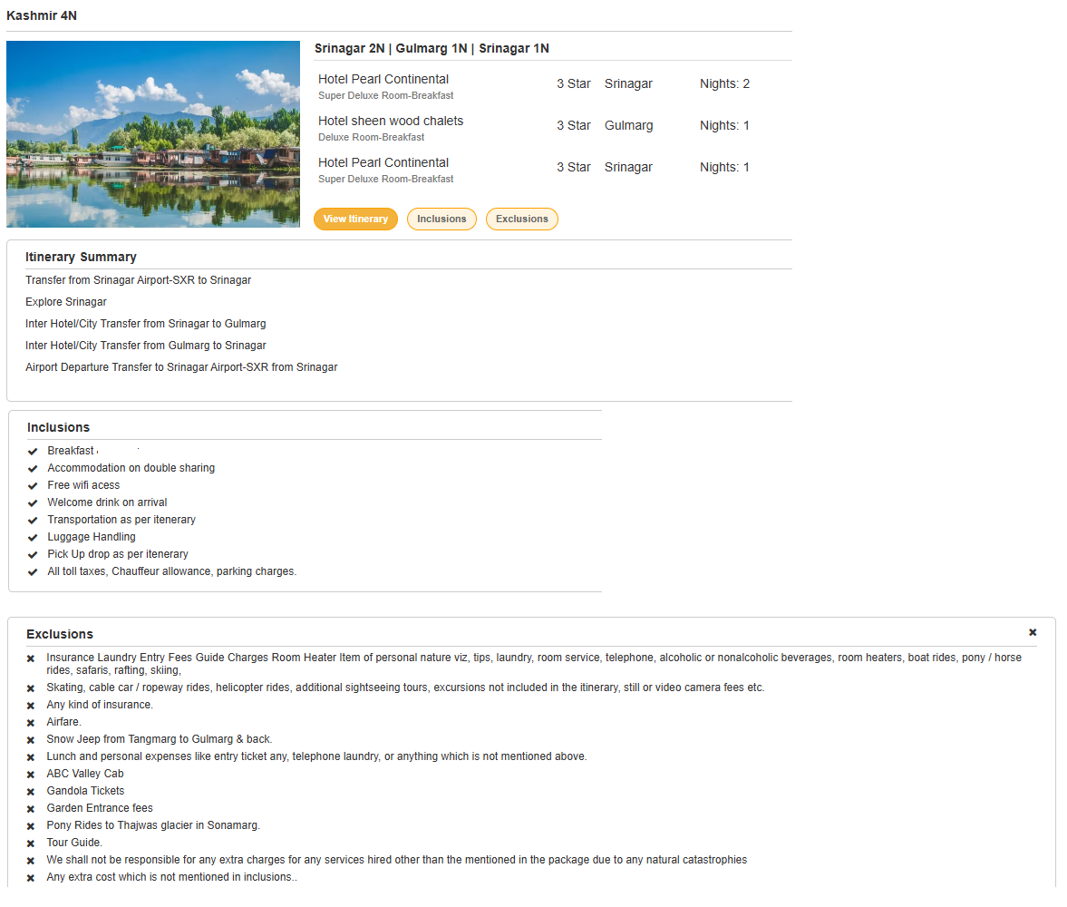 Kashmir – 4 Nights / 5 Days Kashmir Holiday Package - RideNow Holidays