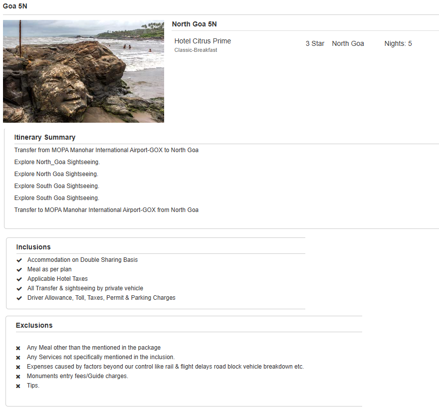Goa – 5 Nights / 6 Days Goa Holiday Package - RideNow Holidays
