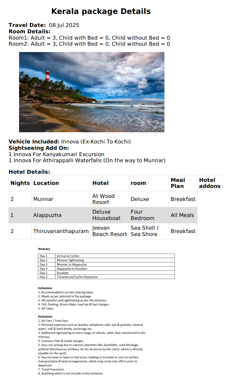 Kerala – 5 Nights / 6 Days Kerala Holiday Package - RideNow Holidays