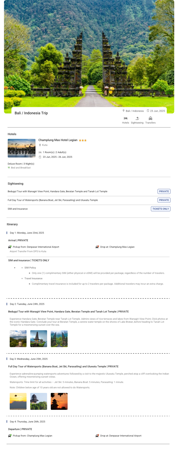 Bali – 3 Nights / 4 Days Bali Holiday Package - RideNow Holidays
