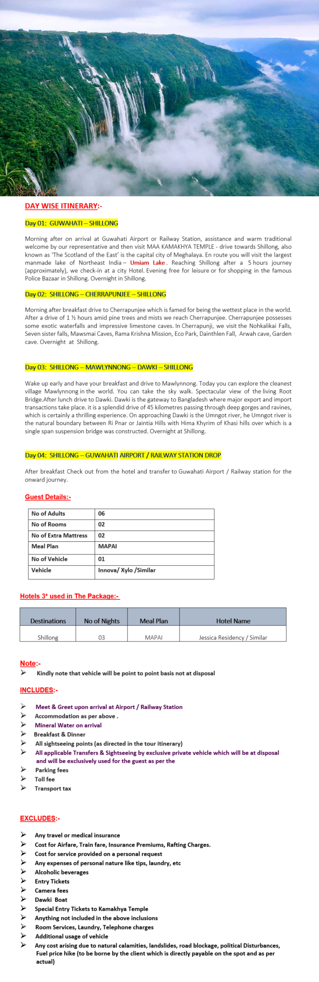 Meghalaya-Assam – 3 Nights / 4 Days Meghalaya-Assam Holiday Package - RideNow Holidays