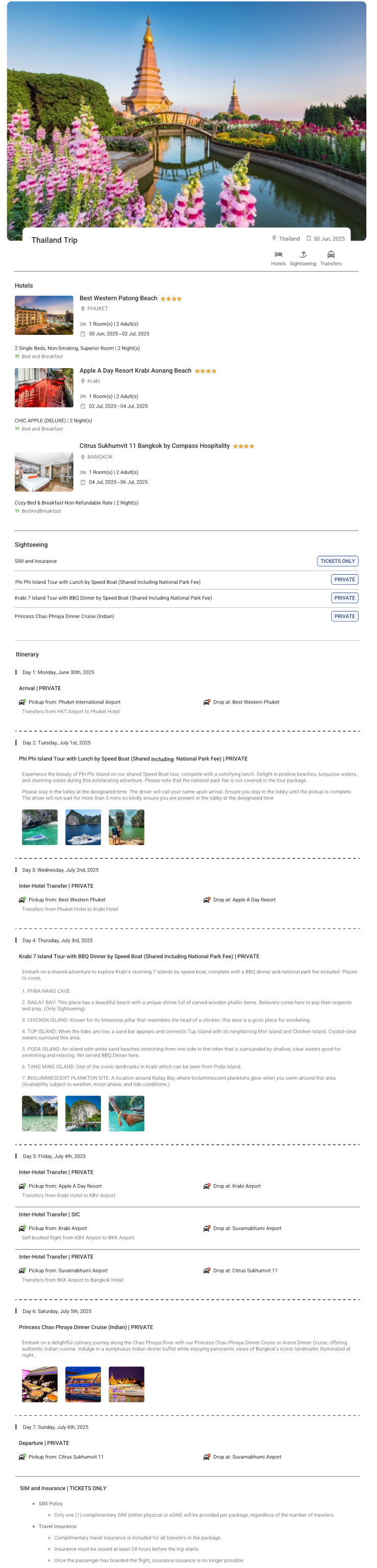 Thailand – 6 Nights / 7 Days Thailand Holiday Package - RideNow Holidays