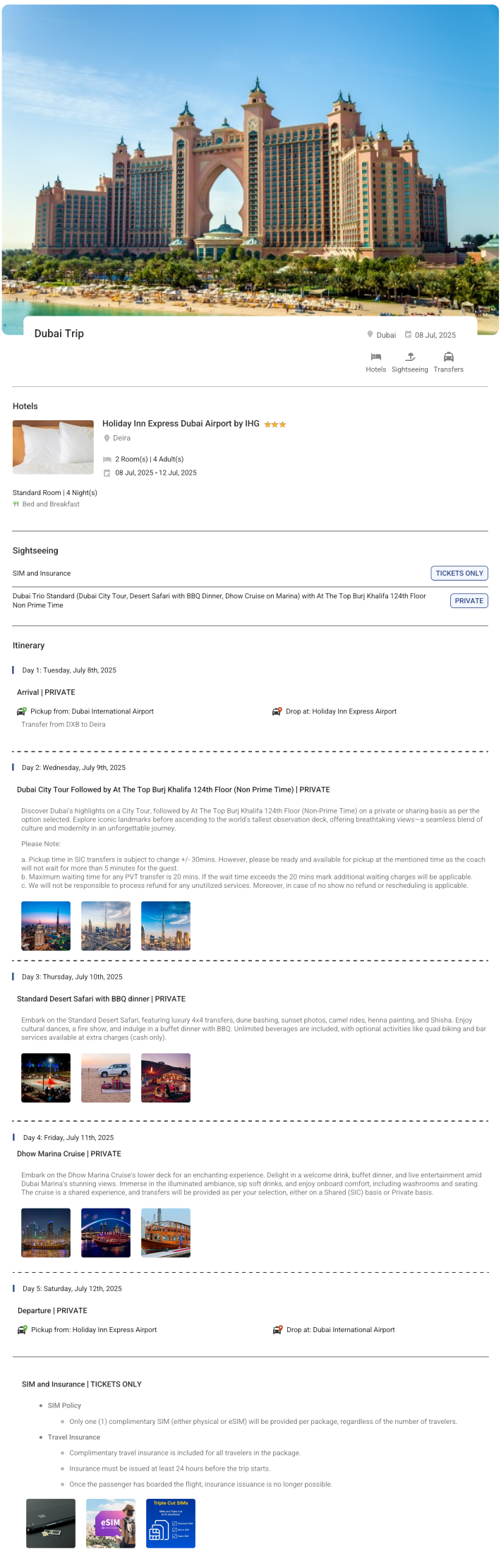Dubai – 4 Nights / 5 Days Dubai Holiday Package - RideNow Holidays
