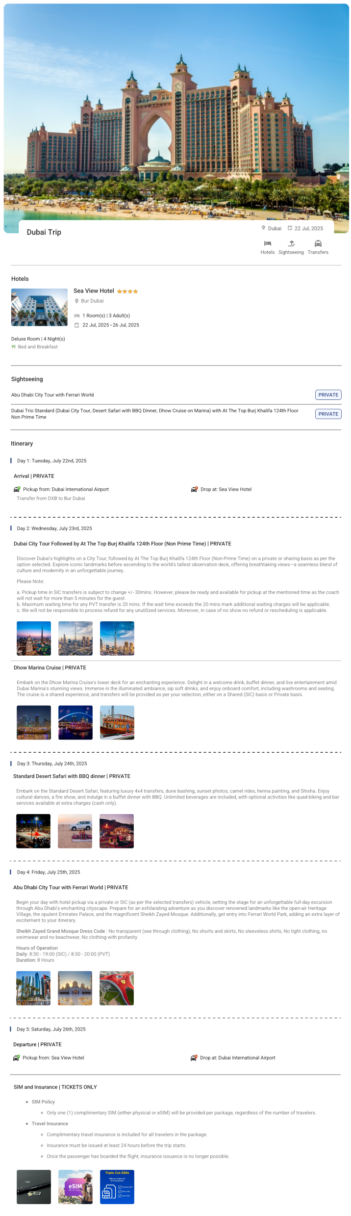 Dubai – 4 Nights / 5 Days Dubai Holiday Package - RideNow Holidays