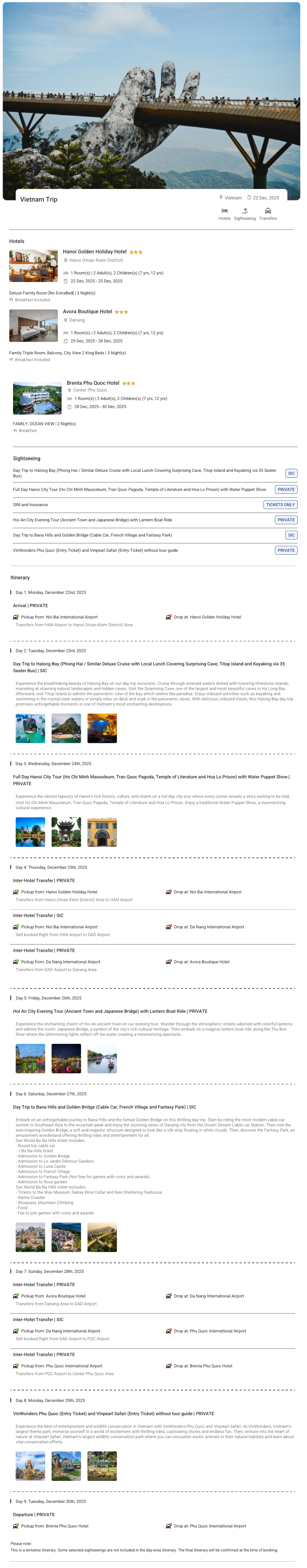 Vietnam – 8 Nights / 9 Days Vietnam Holiday Package - RideNow Holidays