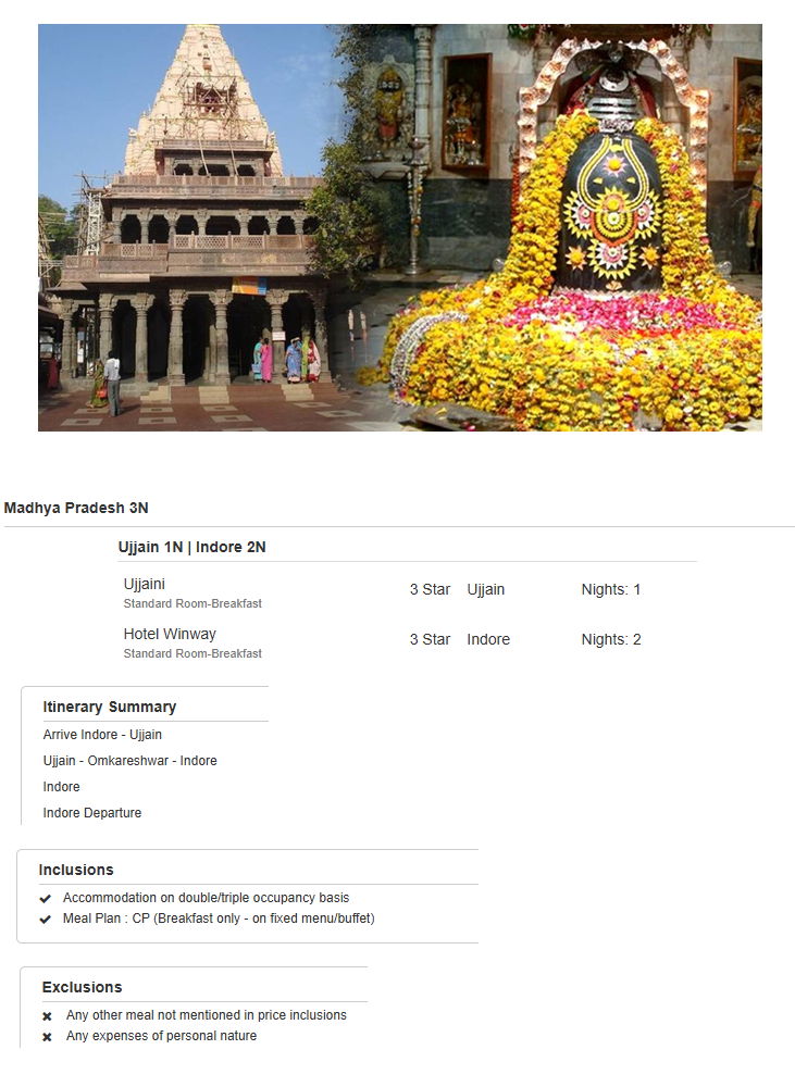 Madhya Pradesh – 3 Nights / 4 Days Madhya Pradesh Holiday Package - RideNow Holidays