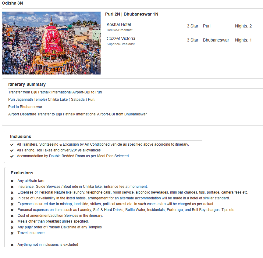 Odisha – 3 Nights / 4 Days Odisha Holiday Package - RideNow Holidays