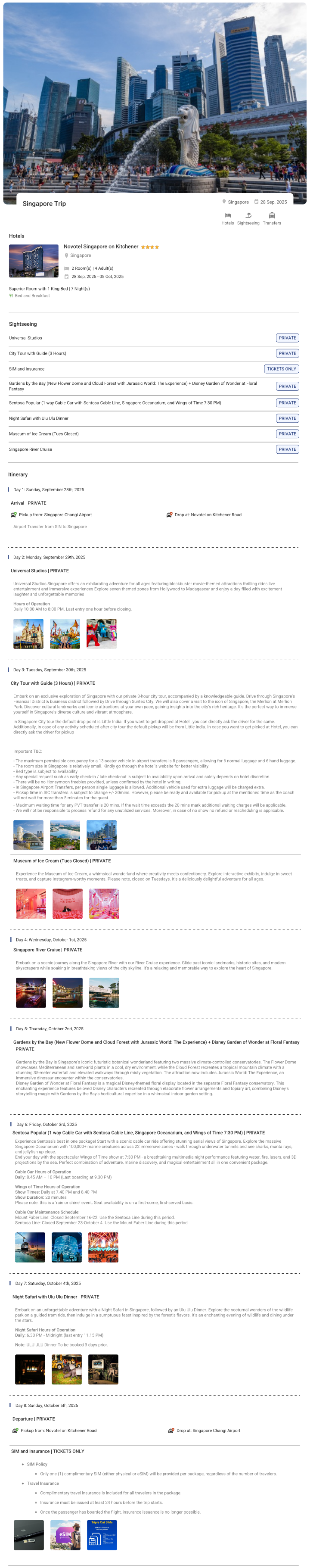 Singapore – 7 Nights / 8 Days Singapore Holiday Package - RideNow Holidays