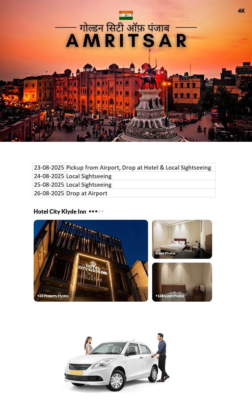 Amritsar – 3 Nights / 4 Days Amritsar Holiday Package - RideNow Holidays