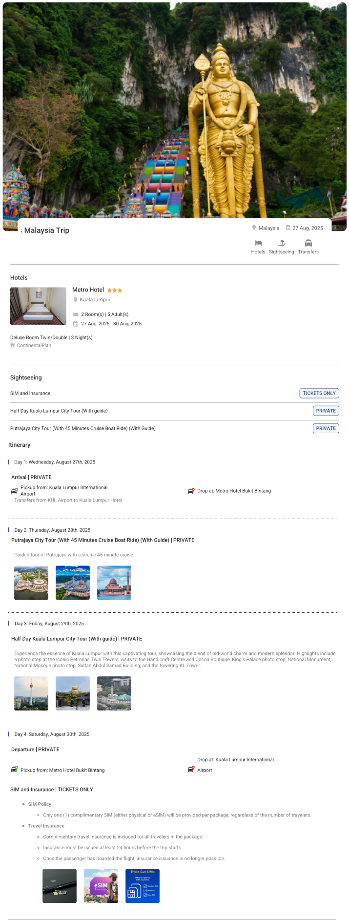 Malaysia – 3 Nights / 4 Days Malaysia Holiday Package - RideNow Holidays