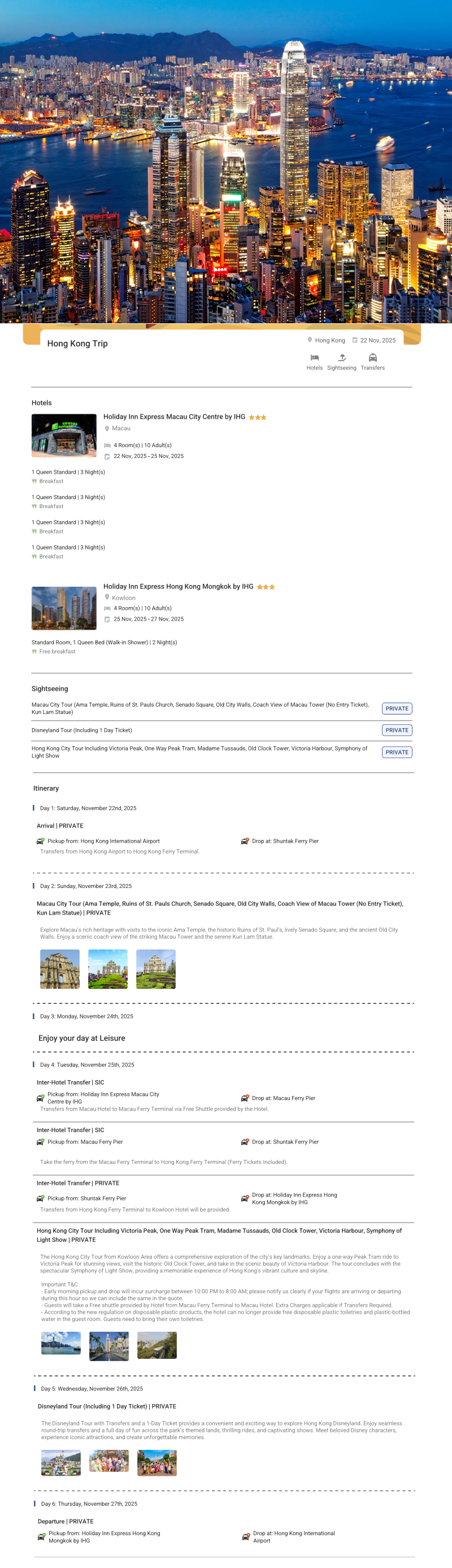 Hong Kong – 5 Nights / 6 Days Hong Kong Holiday Package - RideNow Holidays