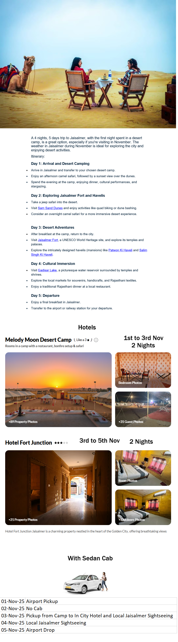Jaisalmer – 4 Nights / 5 Days Jaisalmer Holiday Package - RideNow Holidays