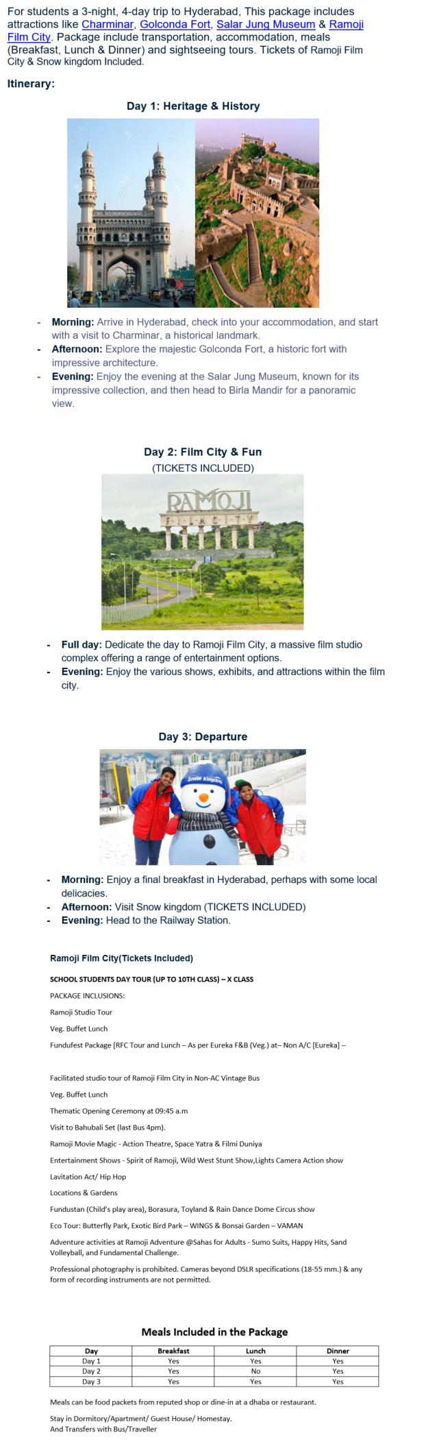Hyderabad – 2 Nights / 3 Days Hyderabad Holiday Package - RideNow Holidays