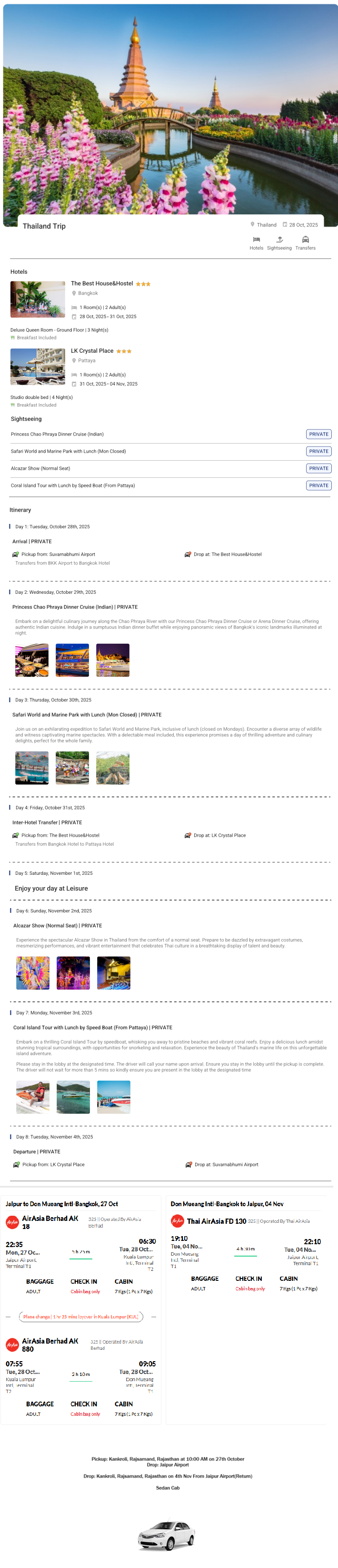 Thailand – 7 Nights / 8 Days Thailand Holiday Package - RideNow Holidays