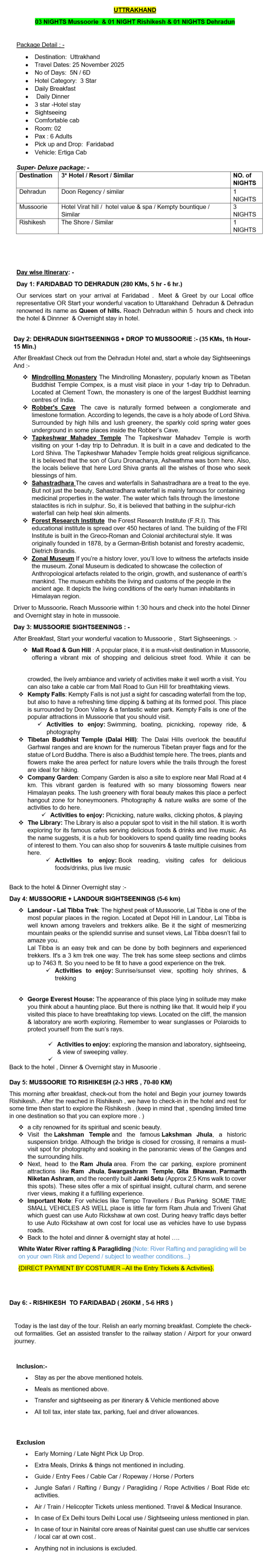 UTTRAKHAND – 5 Nights / 6 Days UTTRAKHAND Holiday Package - RideNow Holidays