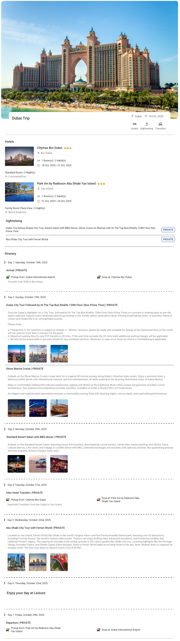 Dubai – 6 Nights / 7 Days Dubai Holiday Package - RideNow Holidays