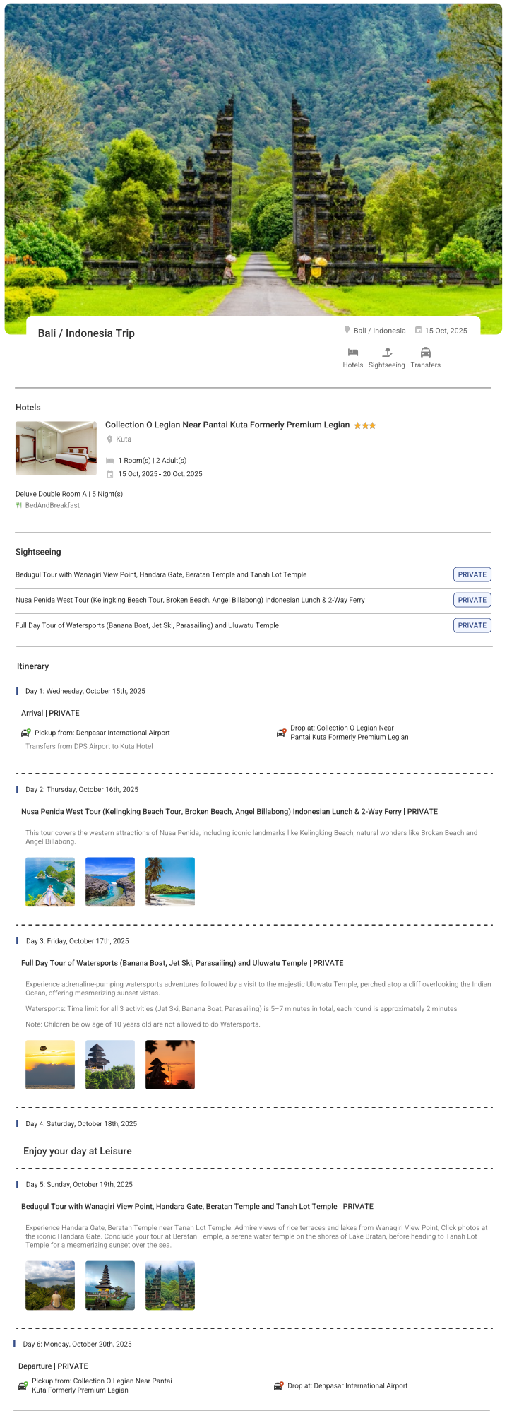 Bali – 5 Nights / 6 Days Bali Holiday Package - RideNow Holidays