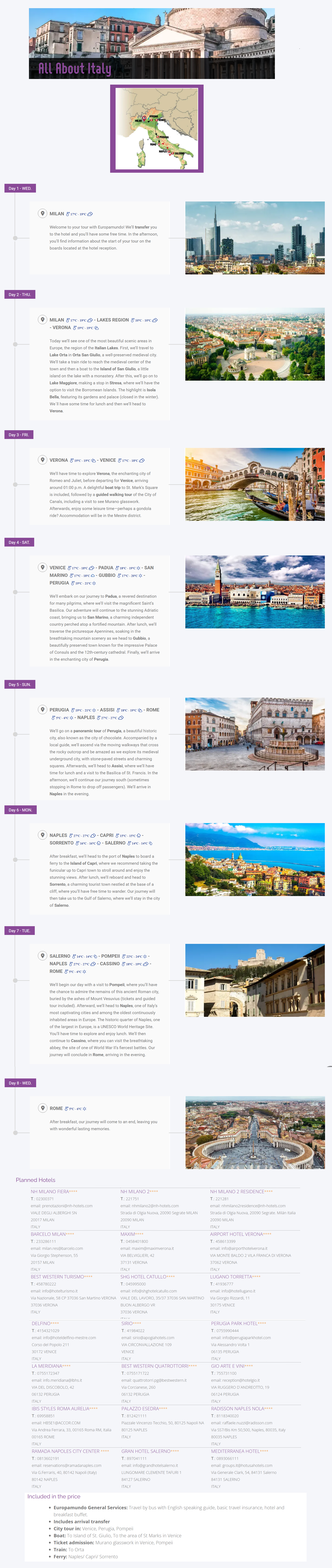 Italy – 7 Nights / 8 Days Italy Holiday Package - RideNow Holidays