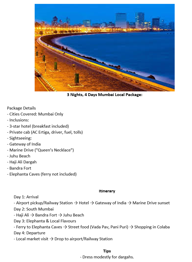 Mumbai – 3 Nights / 4 Days Mumbai Holiday Package - RideNow Holidays