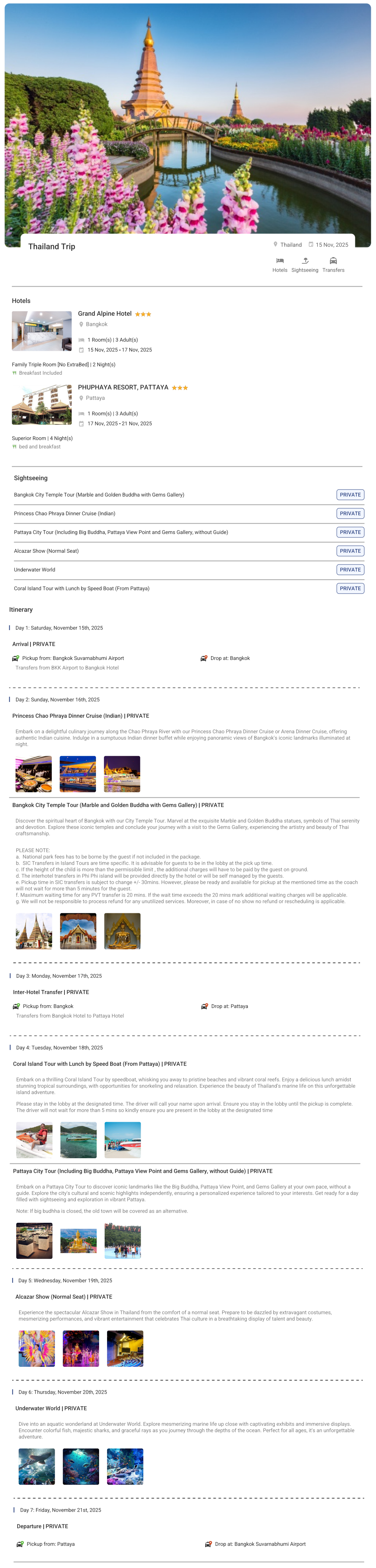 Thailand – 6 Nights / 7 Days Thailand Holiday Package - RideNow Holidays