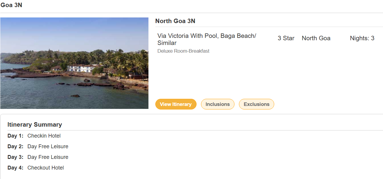 Goa – 3 Nights / 4 Days Goa Holiday Package - RideNow Holidays
