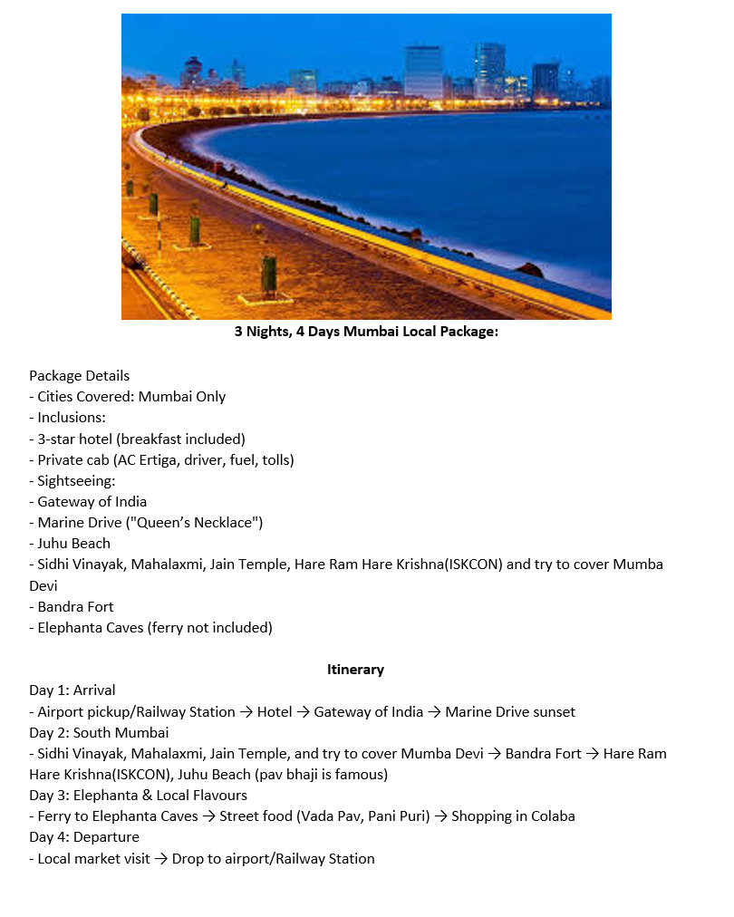 Mumbai – 3 Nights / 4 Days Mumbai Holiday Package - RideNow Holidays