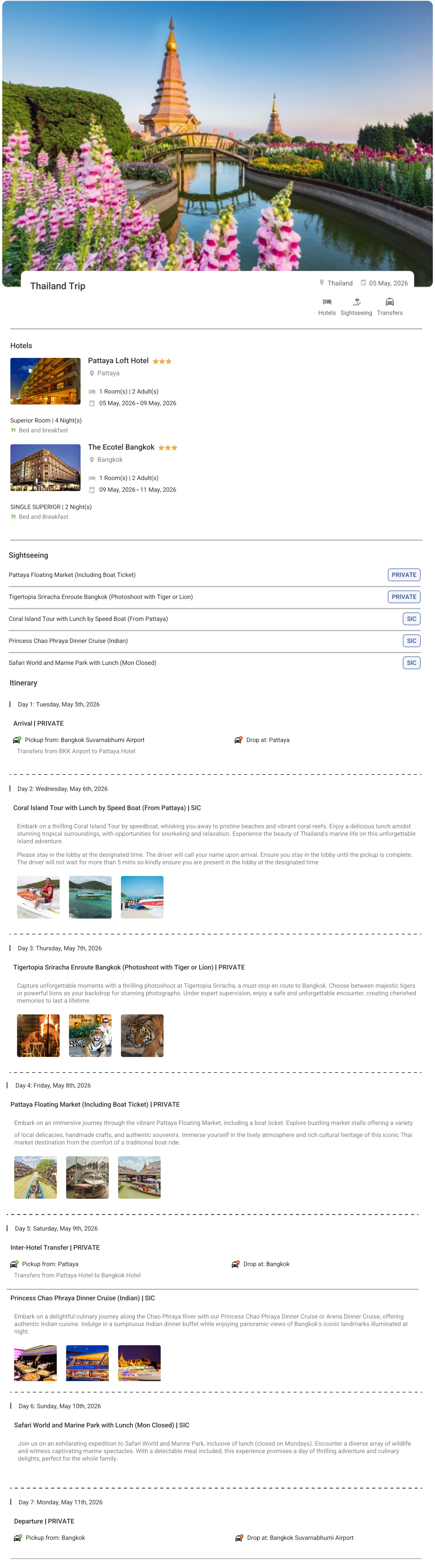 Thailand – 6 Nights / 7 Days Thailand Holiday Package - RideNow Holidays