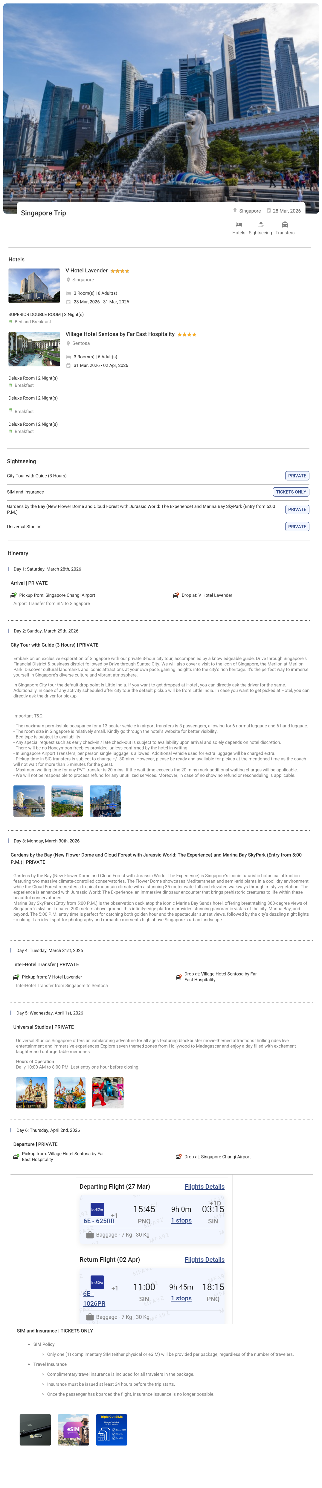 Singapore – 5 Nights / 6 Days Singapore Holiday Package - RideNow Holidays