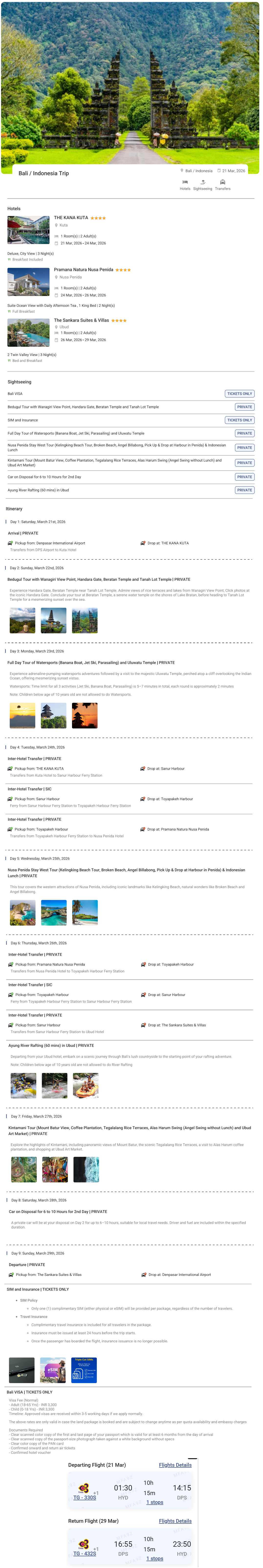 Bali – 8 Nights / 9 Days Bali Holiday Package - RideNow Holidays