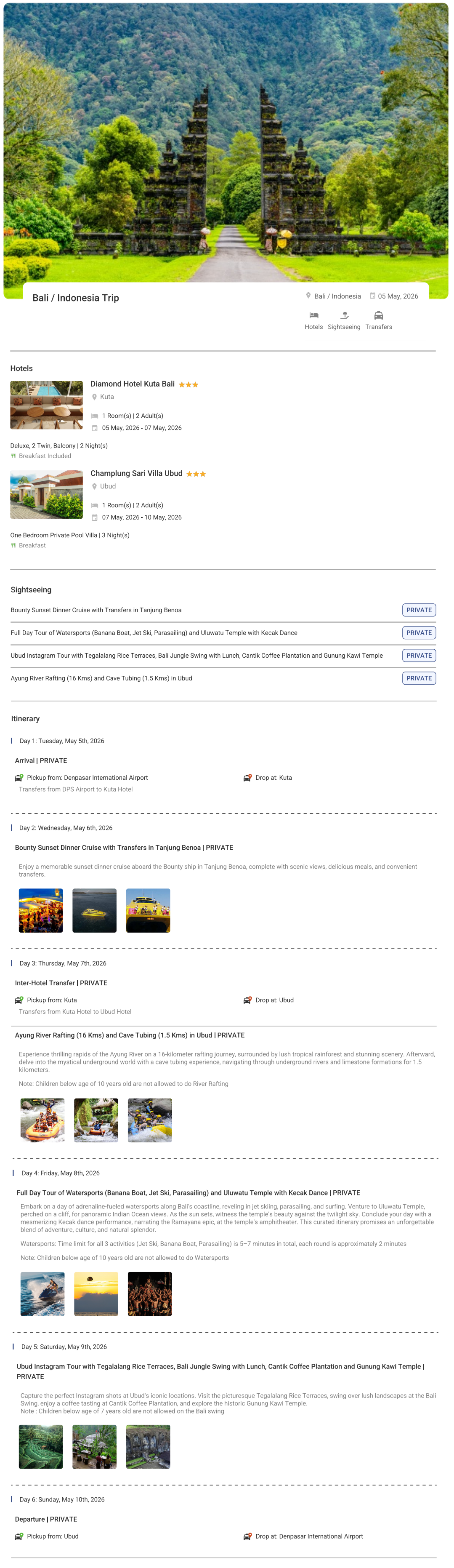 Bali – 5 Nights / 6 Days Bali Holiday Package - RideNow Holidays