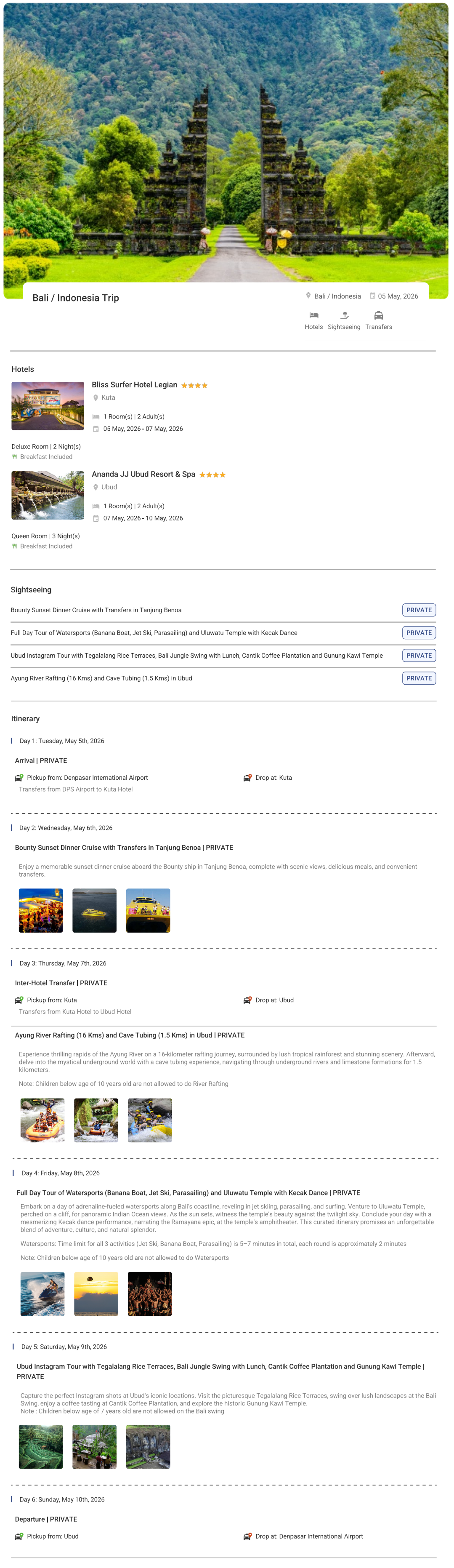 Bali – 5 Nights / 6 Days Bali Holiday Package - RideNow Holidays