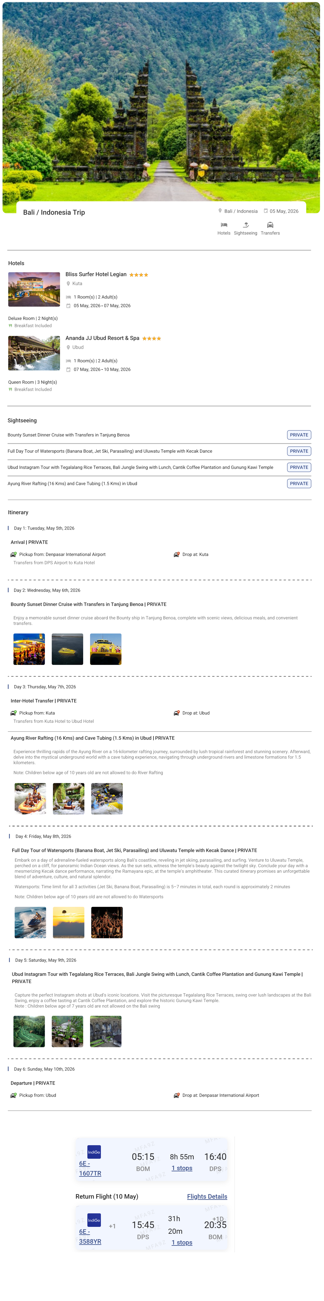 Bali – 5 Nights / 6 Days Bali Holiday Package - RideNow Holidays