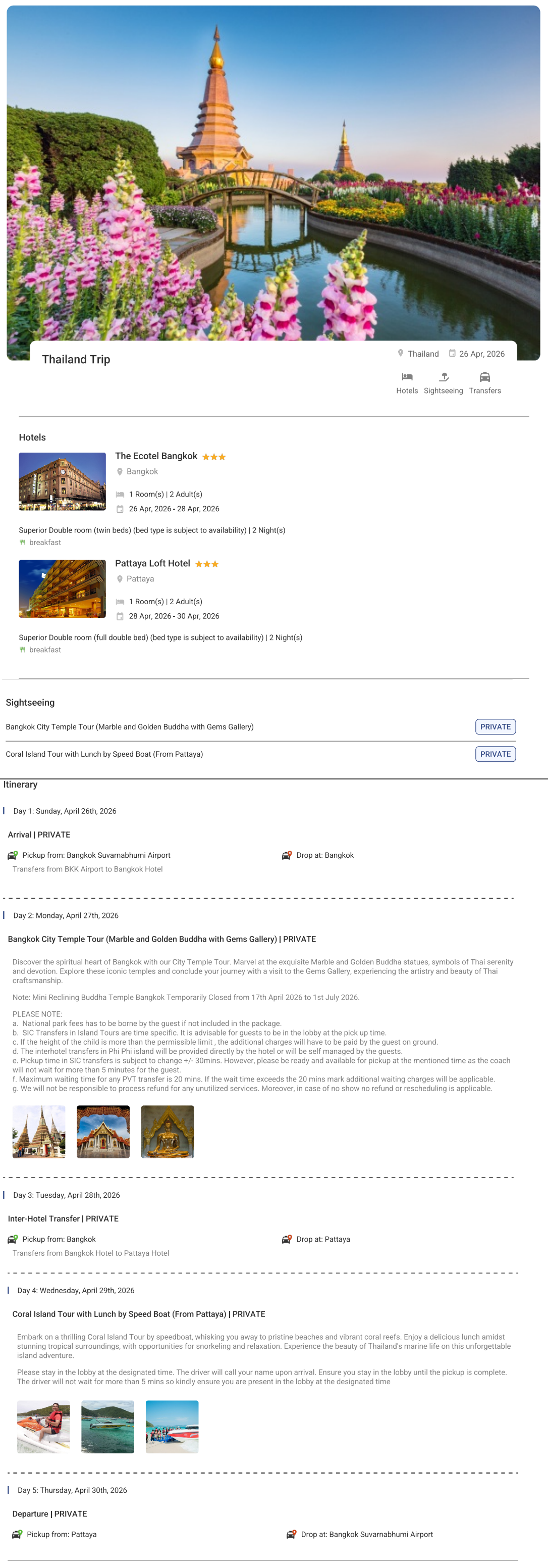 Thailand – 4 Nights / 5 Days Thailand Holiday Package - RideNow Holidays