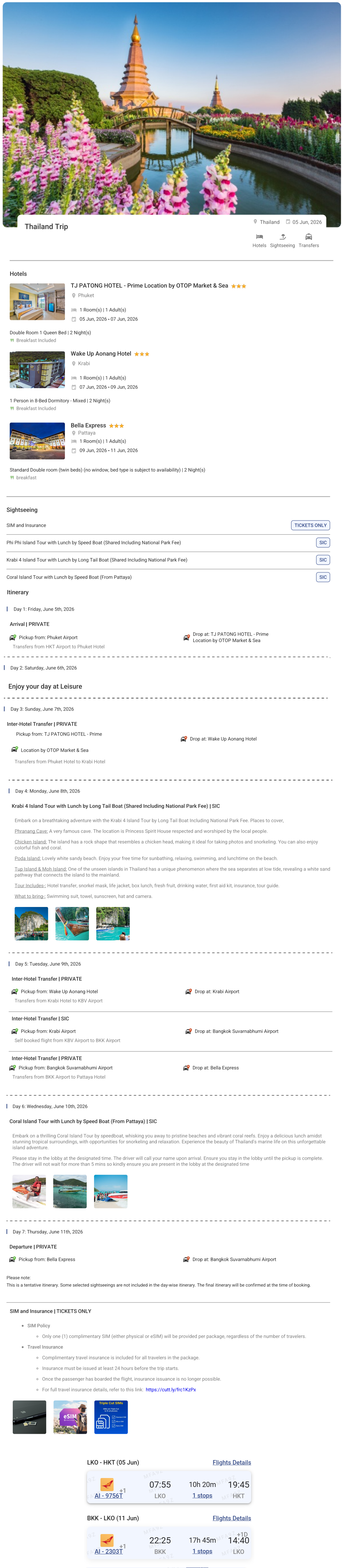 Thailand – 6 Nights / 7 Days Thailand Holiday Package - RideNow Holidays