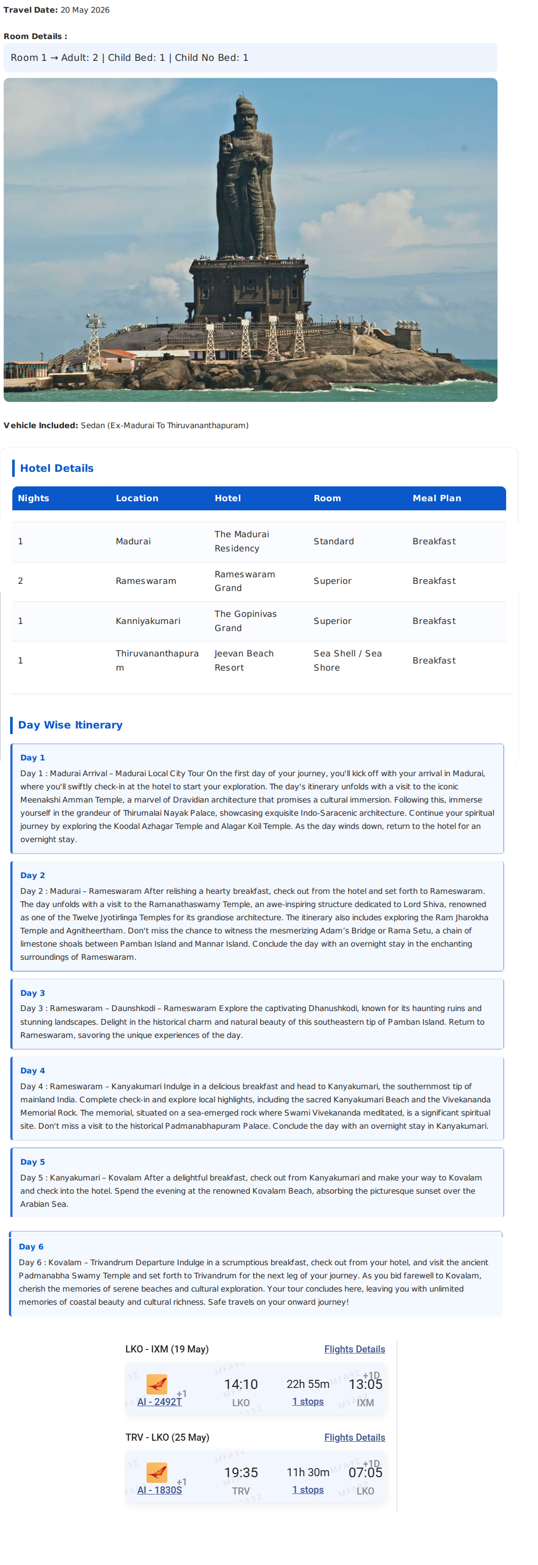 Kerala – 6 Nights / 6 Days Kerala Holiday Package - RideNow Holidays
