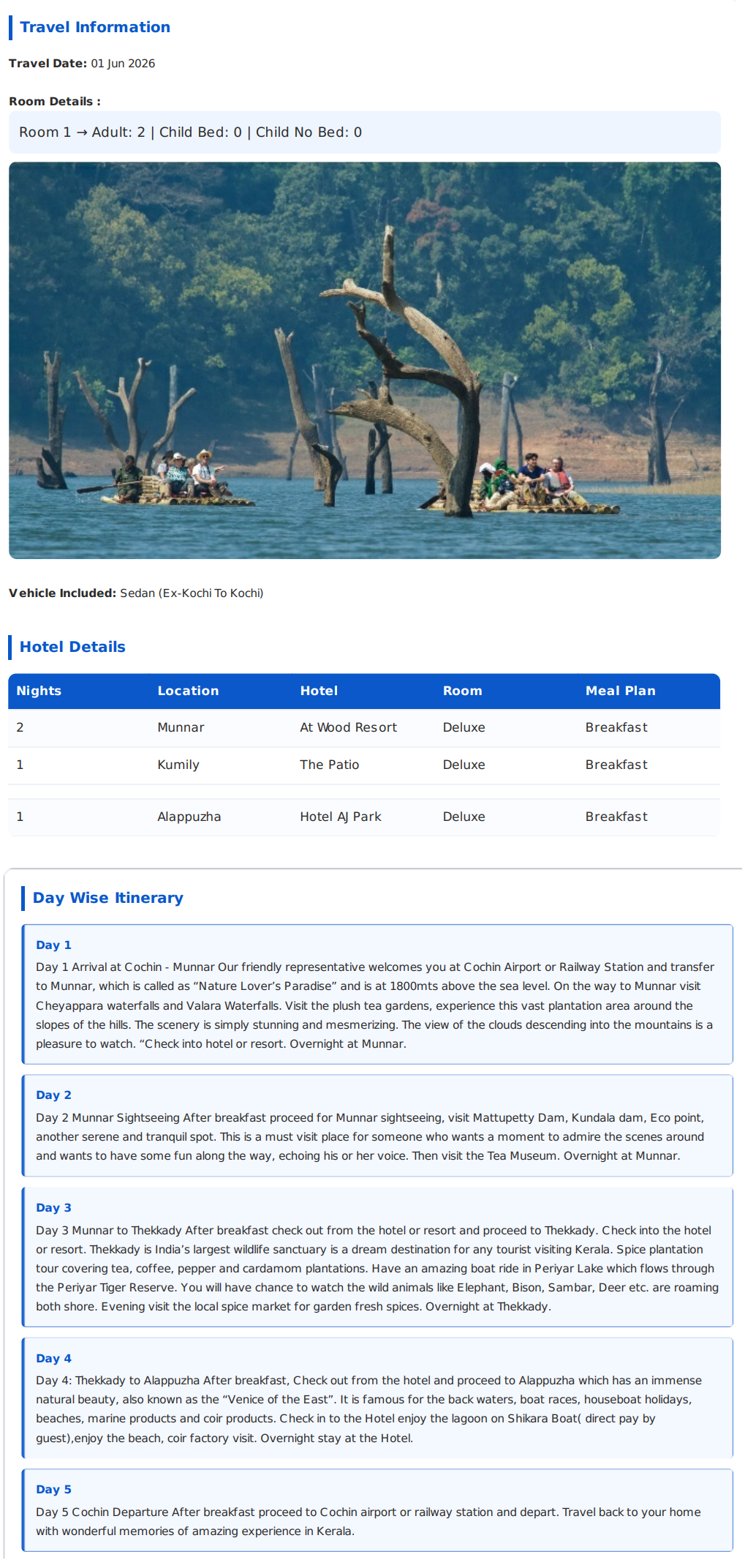 Kerala – 4 Nights / 5 Days Kerala Holiday Package - RideNow Holidays