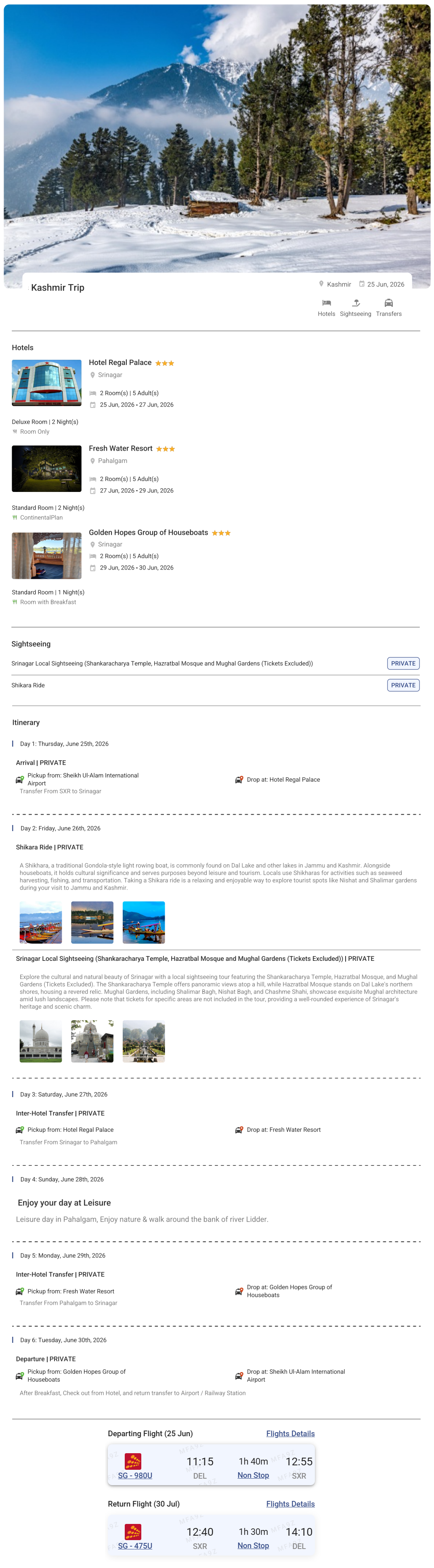 Kashmir – 5 Nights / 6 Days Kashmir Holiday Package - RideNow Holidays